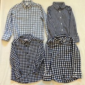 Lot of 4 - Blue/White Gingham Button Down Shirts